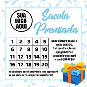 Arte Sacola Premiada com Números para Editar Online