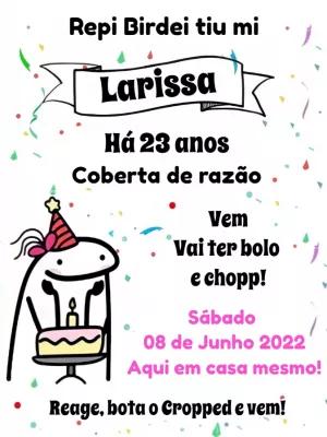 Convite de Aniversário Bento Flork Engraçado para Editar Online