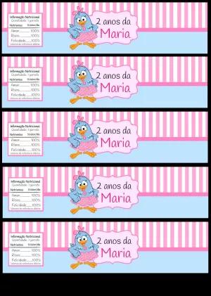 Rótulo de Água Galinha Pintadinha para Editar e Imprimir