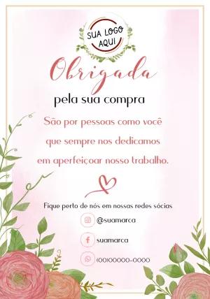 Cartão de Agradecimento pela Compra Floral para Editar Online