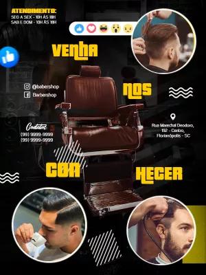 Folheto de Barbearia Moderno para Editar Online