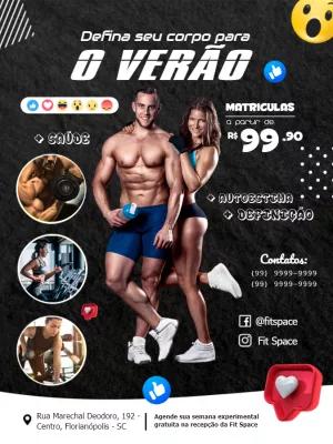 Cartaz de Academia para o Verão Editável Online