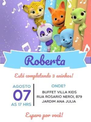 Convite Aniversário Festa de Palavras com Personagens para Editar