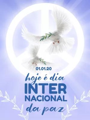 Post Dia da Paz com Pombas e Símbolo para Editar Online