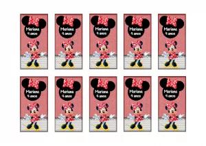 Adesivo Aniversário Minnie Vermelha para Editar e Imprimir