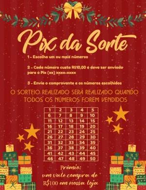 Rifa Pix da Sorte de Natal: Cartela Editável para Sorteio Online