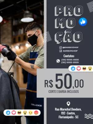Folheto de Promoção para Barbearia para Editar Online