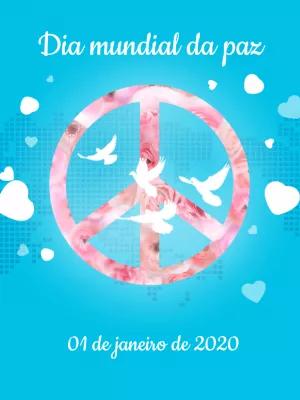 Post Dia Mundial da Paz com Pombas para Editar Online