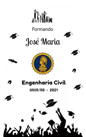 Arte para Copo Formatura Engenharia Civil para Editar Online