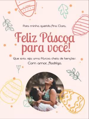 Cartão de Feliz Páscoa com Foto para Editar Online