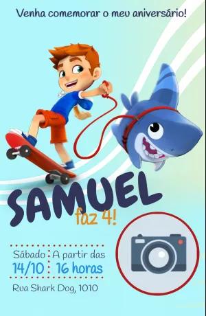 Convite de Aniversário Tubacão com Foto para Editar Online