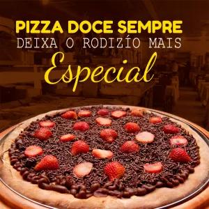 Post para Pizzaria com Pizza Doce para Editar Online