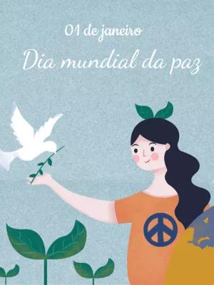 Arte Dia Mundial da Paz com Ilustração para Editar Online