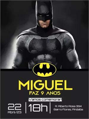 Convite de Aniversário Batman para Editar Online Facilmente