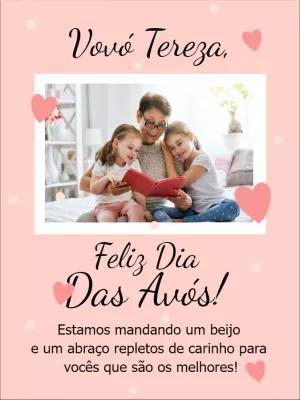Cartão Dia dos Avós com Foto para Editar Online