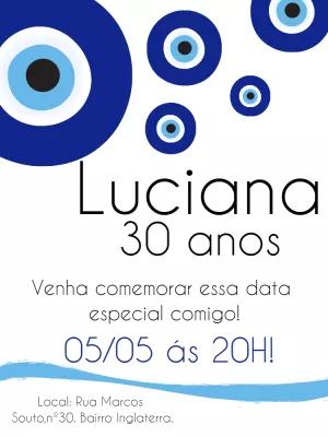Convite de Aniversário Olho Grego para Editar Online