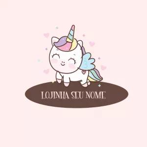 Logo Unicórnio Fofo Editável Online para Sua Loja