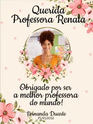 Cartão Dia dos Professores com Foto Floral para Editar Online