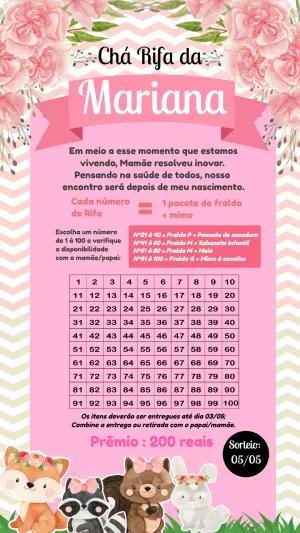 Chá Rifa Bosque Encantado com Animais para Editar Online