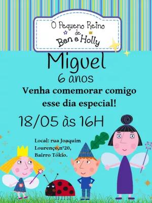 Convite de Aniversário Ben e Holly para Editar Online