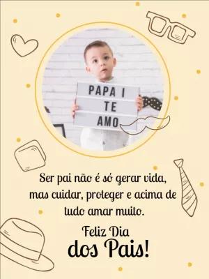 Cartão de Dia dos Pais com Foto para Editar Online e Enviar