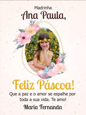 Cartão de Páscoa Floral com Foto para Editar Online