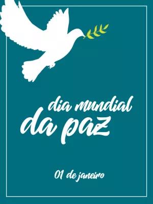 Post Dia da Paz com Pomba Branca Editável Online