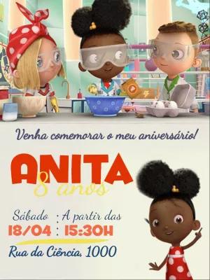 Convite de Aniversário Ada Batista Cientista para Editar Online