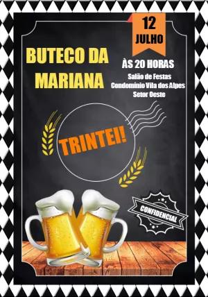 Convite de Aniversário Tema Boteco com Cerveja para Editar