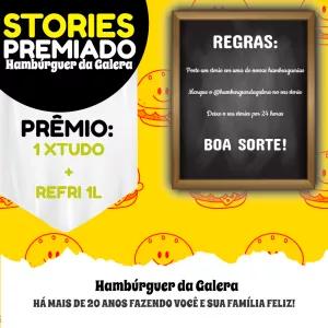 Post Sorteio de Hambúrguer para Stories Editável Online