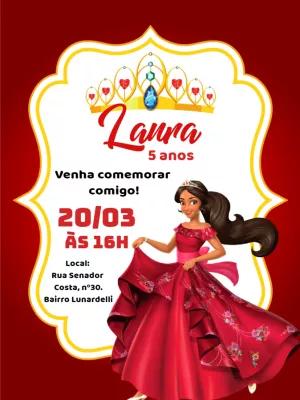 Convite Aniversário Elena de Avalor para Editar Online