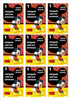 Tag de Agradecimento Aniversário Mickey Mouse para Editar Online