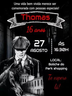 Convite de Aniversário Peaky Blinders para Editar Online