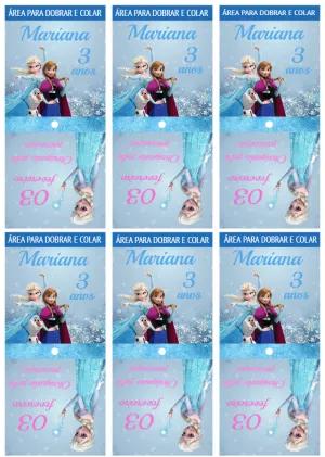 Capa para Pirulito Frozen Editável com Personagens para Imprimir