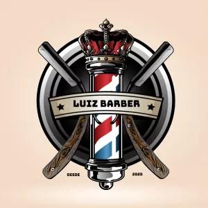 Logo Barbearia com Coroa e Navalha para Editar Online
