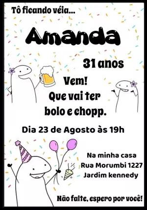 Convite de Aniversário Meme Flork Engraçado para Editar