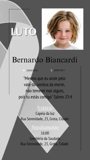 Comunicado de Luto Moderno com Foto | Modelo Editável