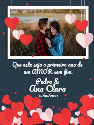 Cartão de Amor Romântico com Foto para Editar Online