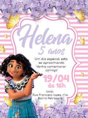 Convite Aniversário Encanto com Mirabel para Editar Online