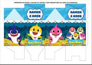 Caixa Milk Baby Shark para Festa de Aniversário Editável