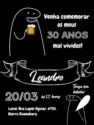 Convite de Aniversário Flork com Cerveja para Editar Online