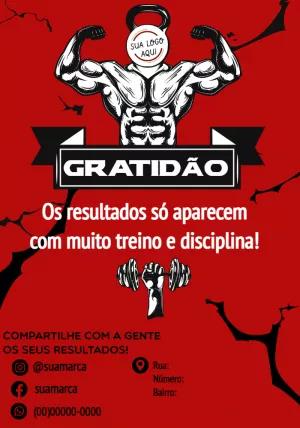 Cartão de Agradecimento Academia Fitness para Editar Online