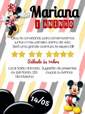 Convite de Aniversário Minnie Mouse para Editar Online