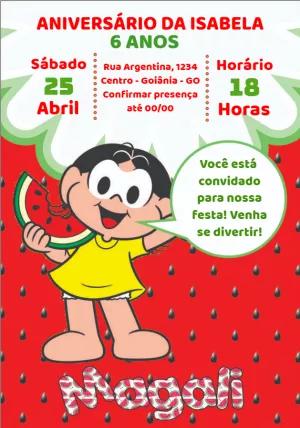 Convite de Aniversário Magali para Editar Online
