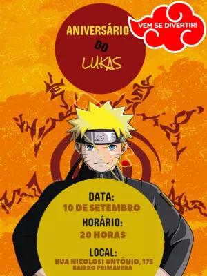 Convite de Aniversário Naruto: Crie e Edite Online Facilmente