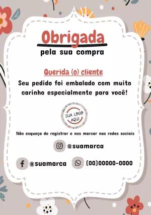 Cartão de Agradecimento Floral para Editar Online