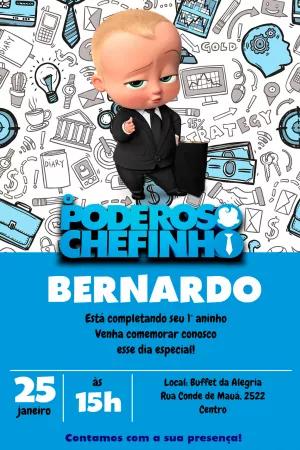 Convite de Aniversário Poderoso Chefinho Editável Online