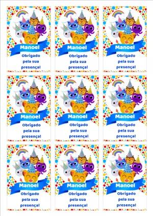 Tag Aniversário Bolofofos para Editar e Imprimir