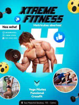 Folheto de Academia e Fitness Moderno para Editar Online