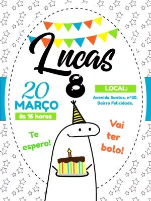 Convite Aniversário Flork Bentô para Editar Online